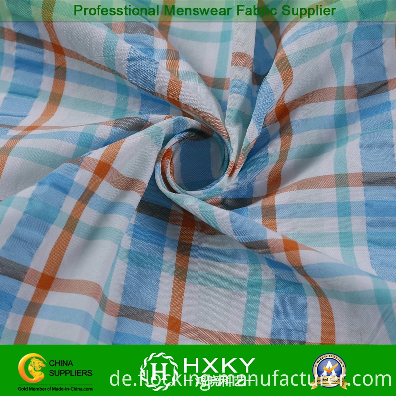 Yarn Dyed Polyester Nylon Fabric with Plaid Pattern for Men's Shirt
